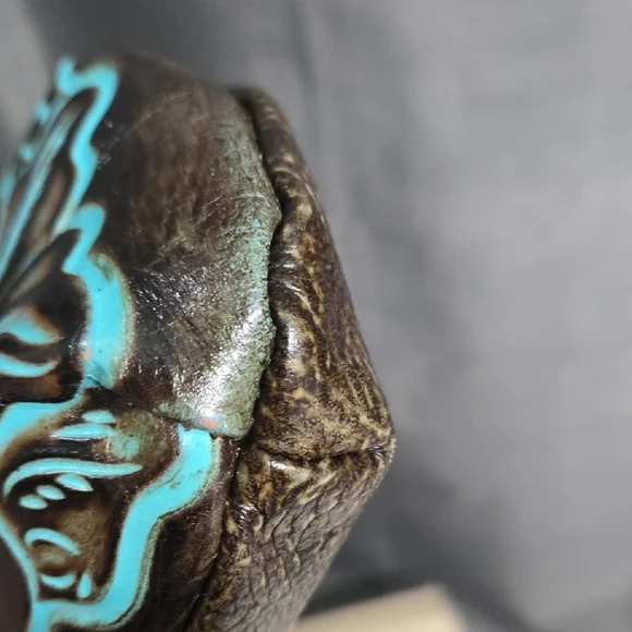 Patricia Nash Brown and Blue Embossed Floral Clutch - Picture 5 of 9